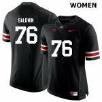 Women's Ohio State Buckeyes #76 Darryl Baldwin Black Nike NCAA College Football Jersey January BAG3344TN